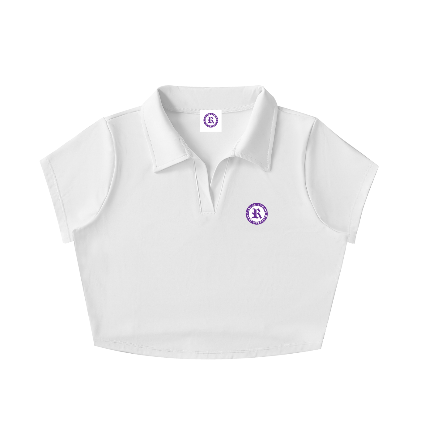 Rowing Logo V-Neck Lapel Crop Top