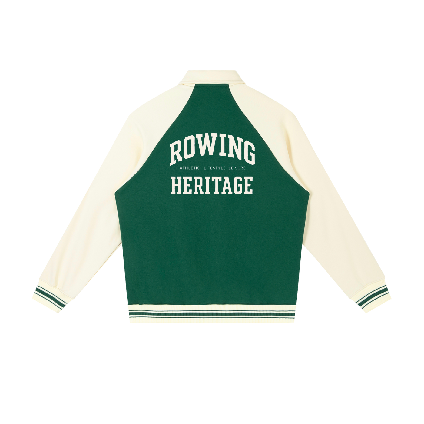 Rowing Contrast Raglan Sleeve Baseball Jacket