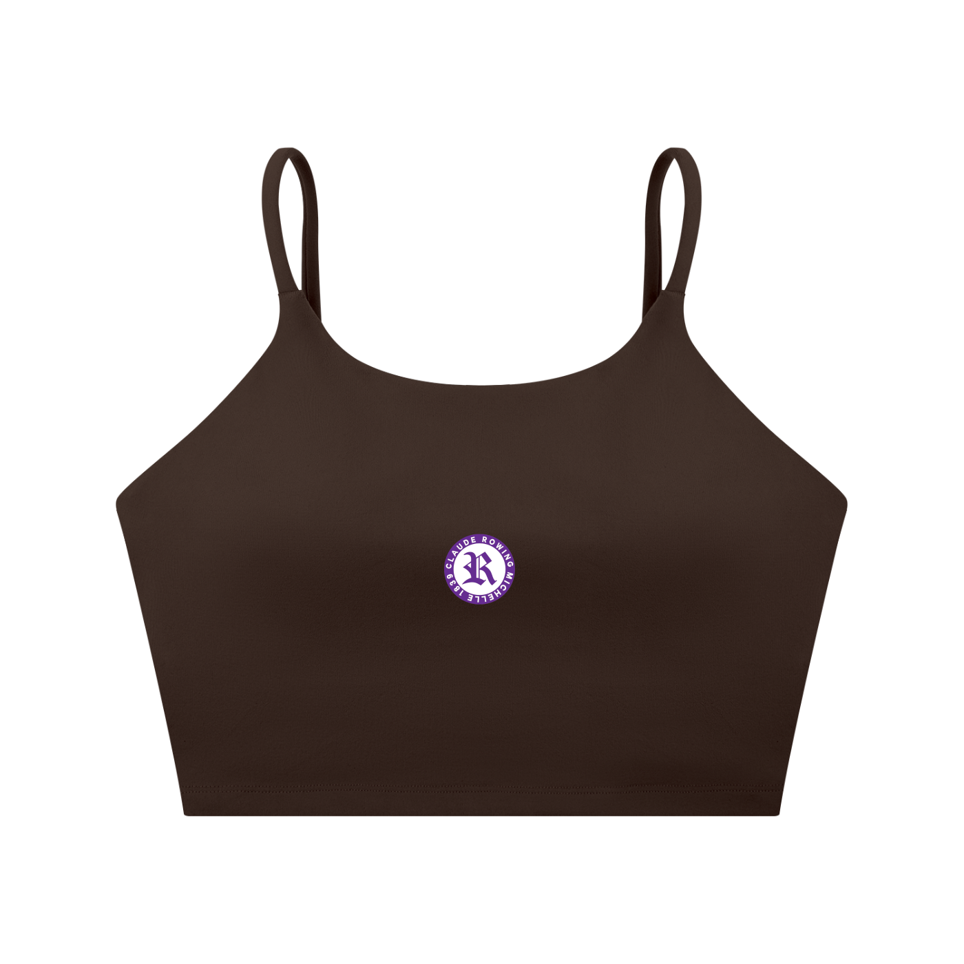 Rowing Logo Spaghetti Strap Yoga Sports Bra