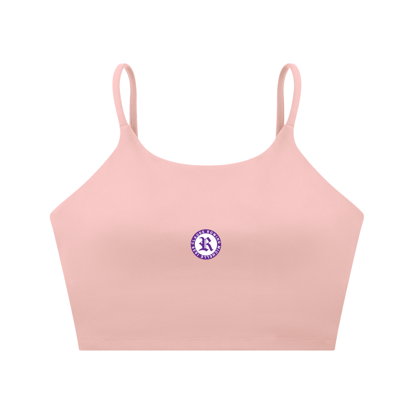 Rowing Logo Spaghetti Strap Yoga Sports Bra