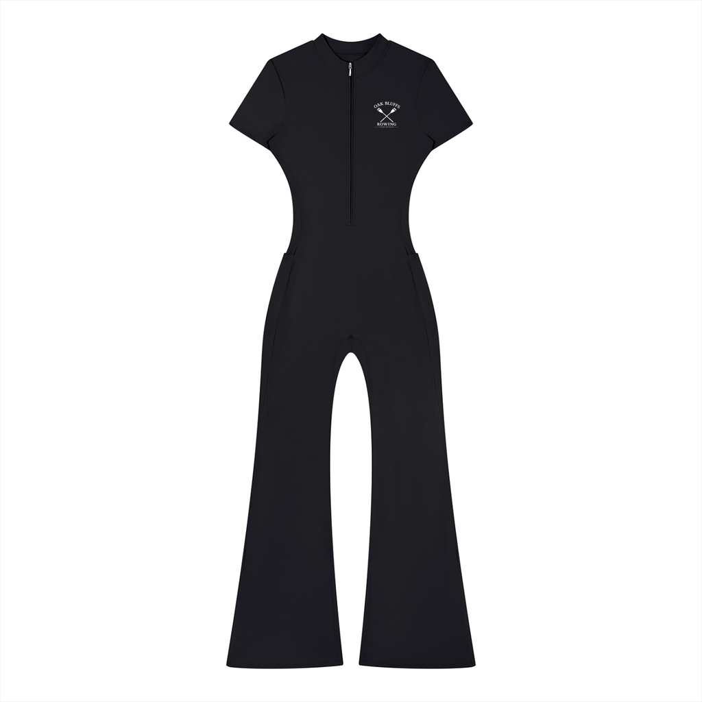 Oak Bluffs Women’s Tight Flared Leg Quarter-Zip Jumpsuit