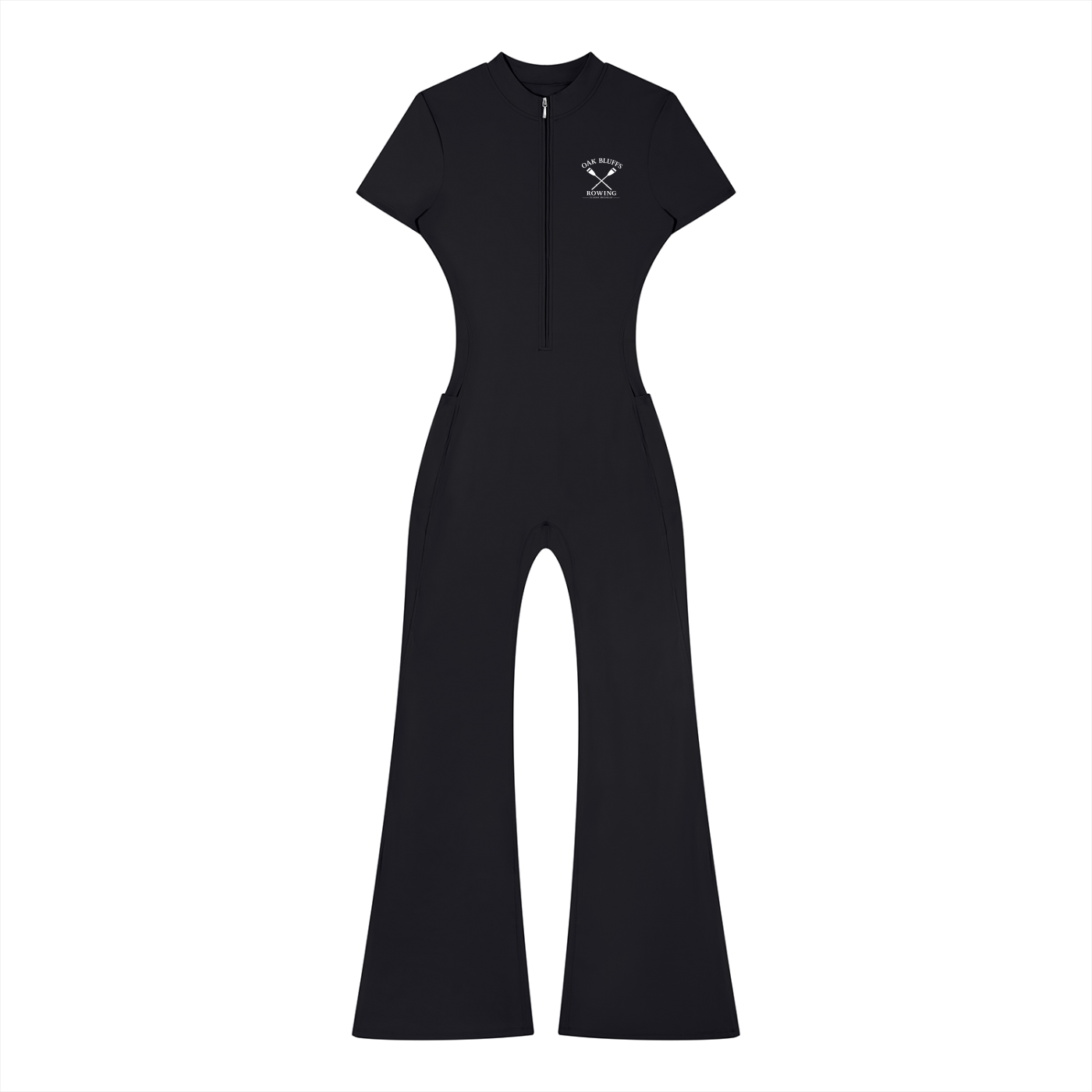 Oak Bluffs Women’s Tight Flared Leg Quarter-Zip Jumpsuit