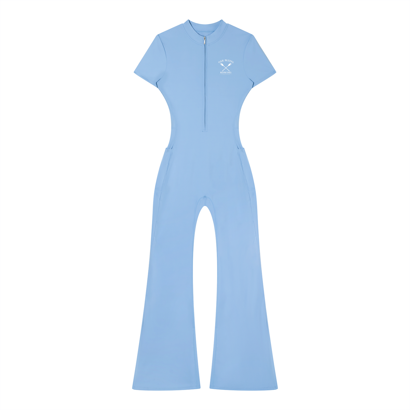 Oak Bluffs Women’s Tight Flared Leg Quarter-Zip Jumpsuit