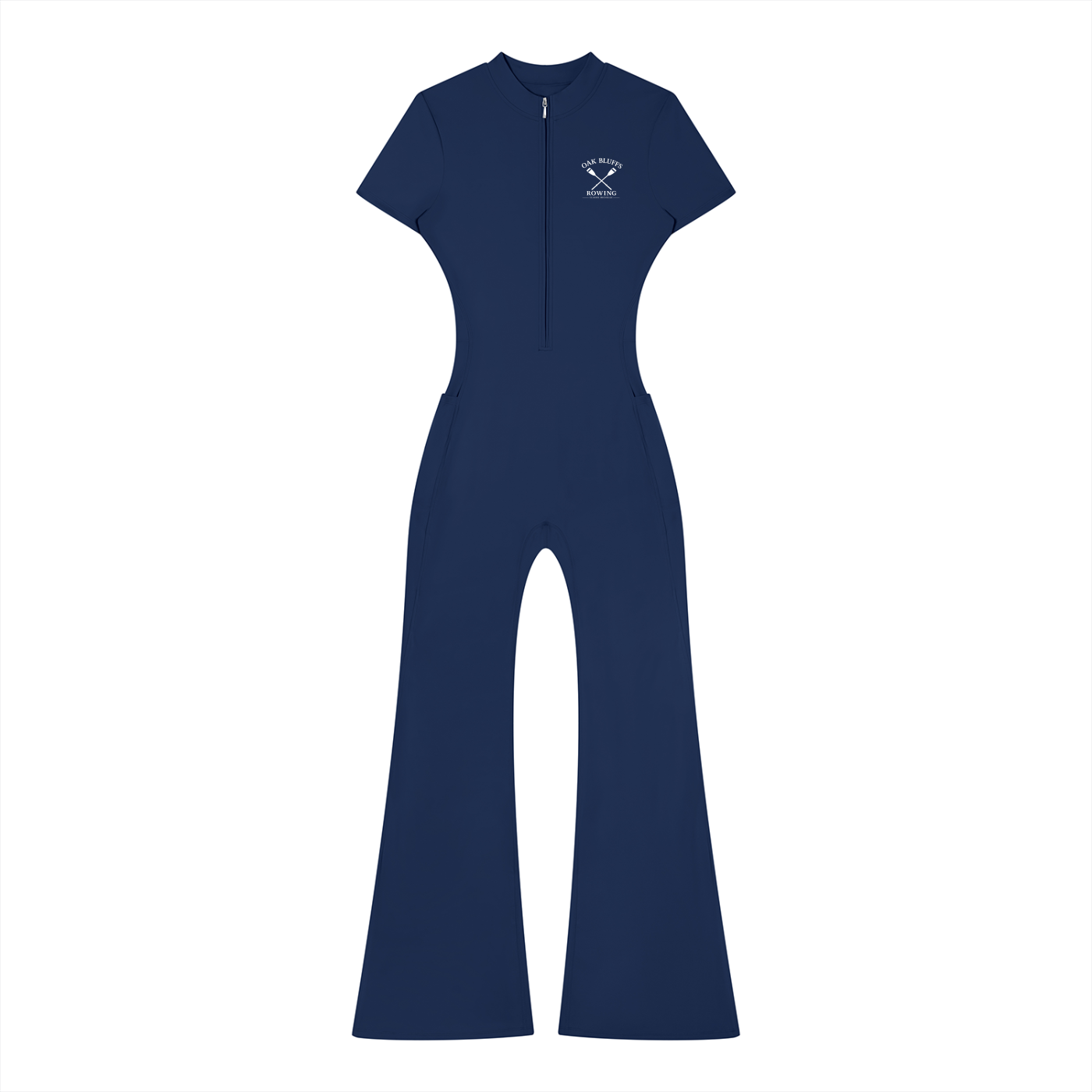 Oak Bluffs Women’s Tight Flared Leg Quarter-Zip Jumpsuit