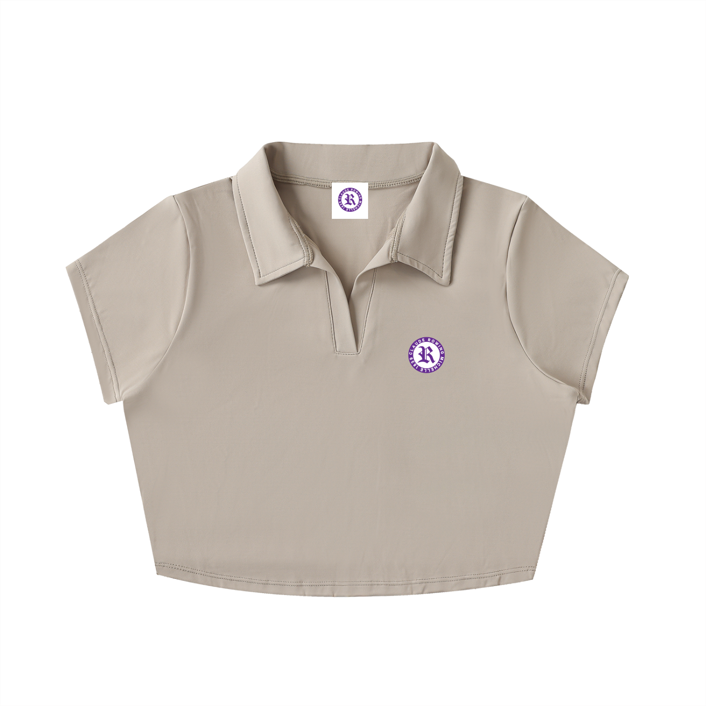 Rowing Logo V-Neck Lapel Crop Top