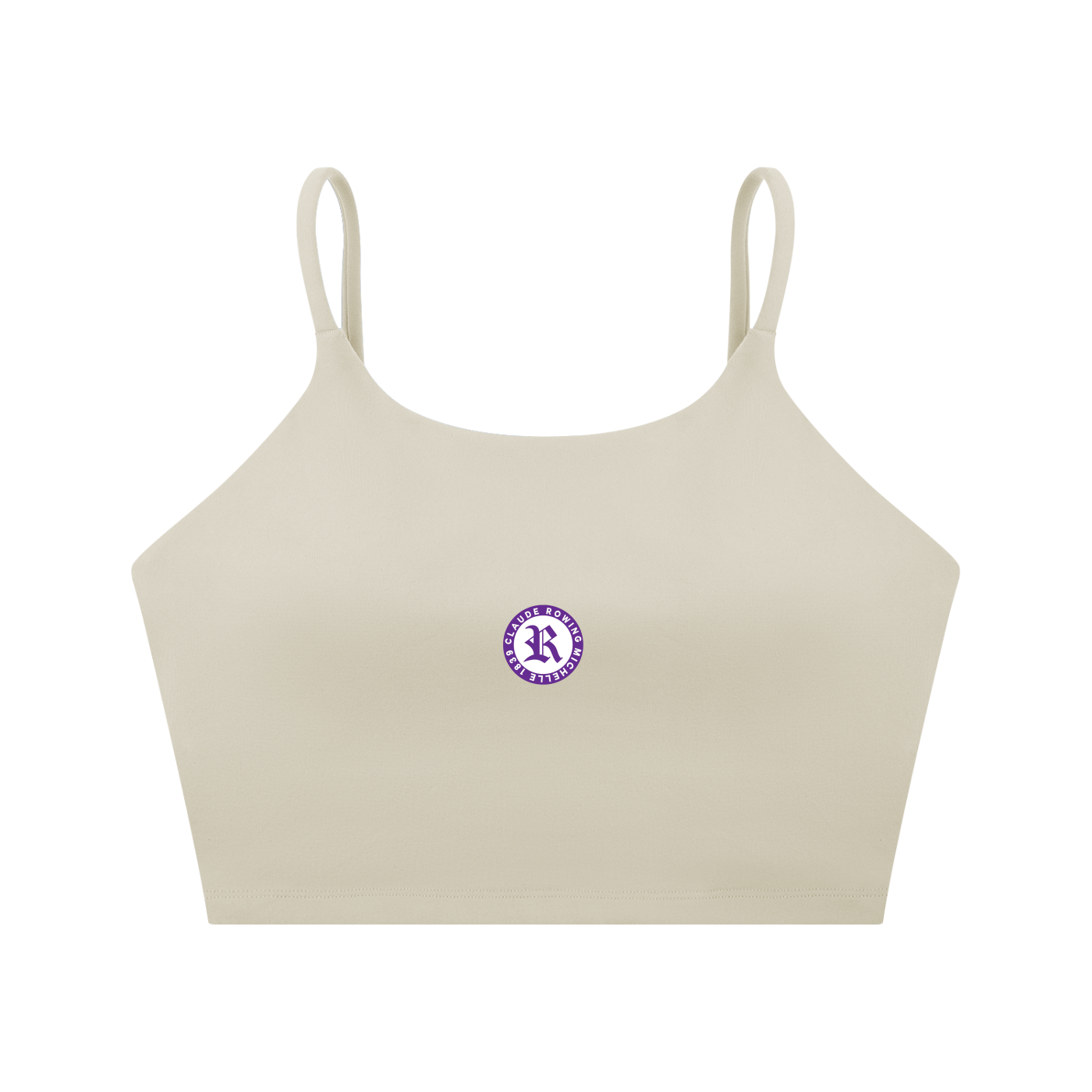 Rowing Logo Spaghetti Strap Yoga Sports Bra