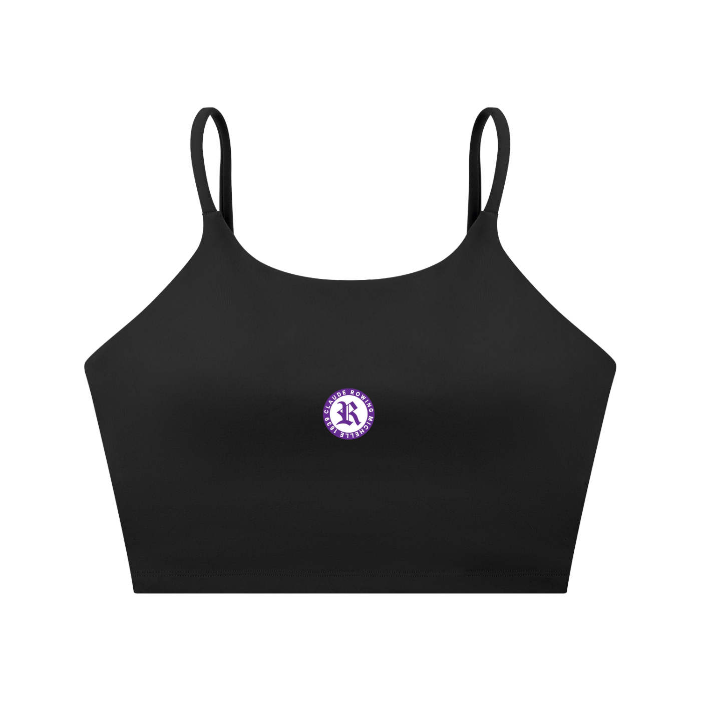 Rowing Logo Spaghetti Strap Yoga Sports Bra