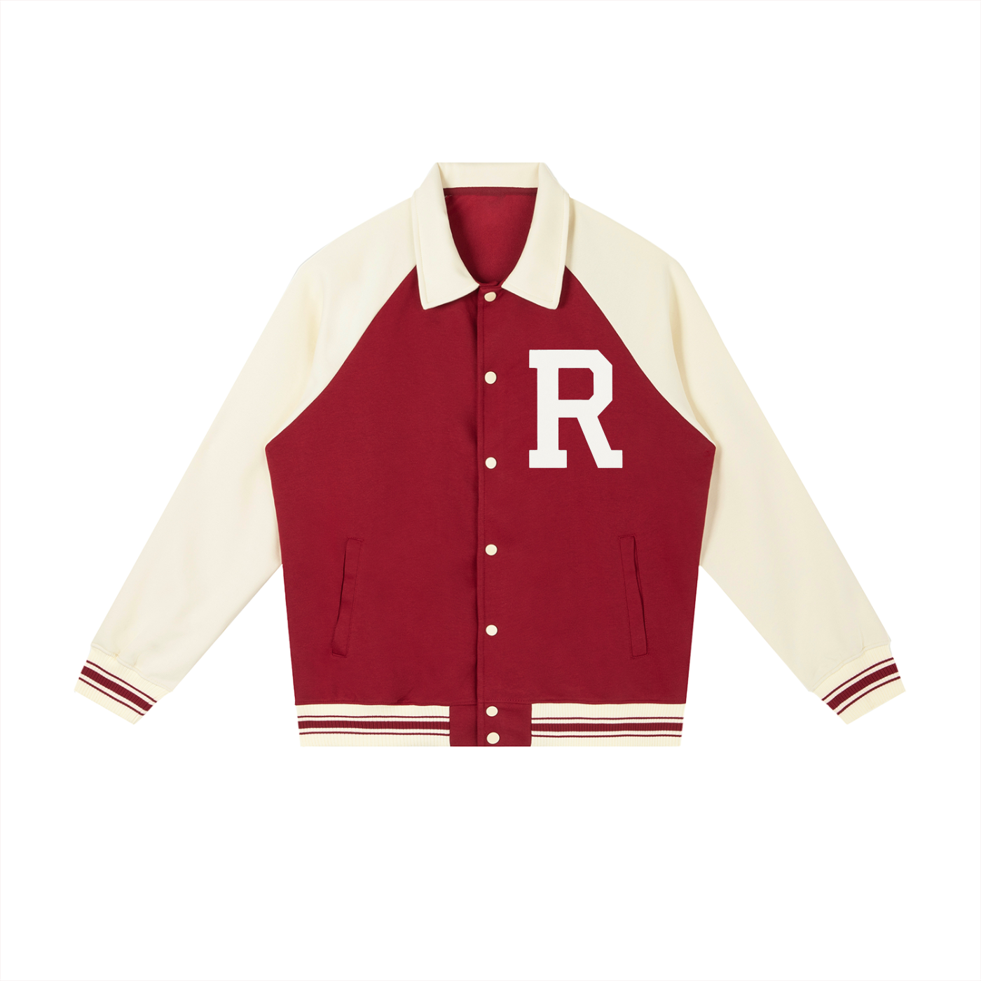 Rowing Contrast Raglan Sleeve Baseball Jacket