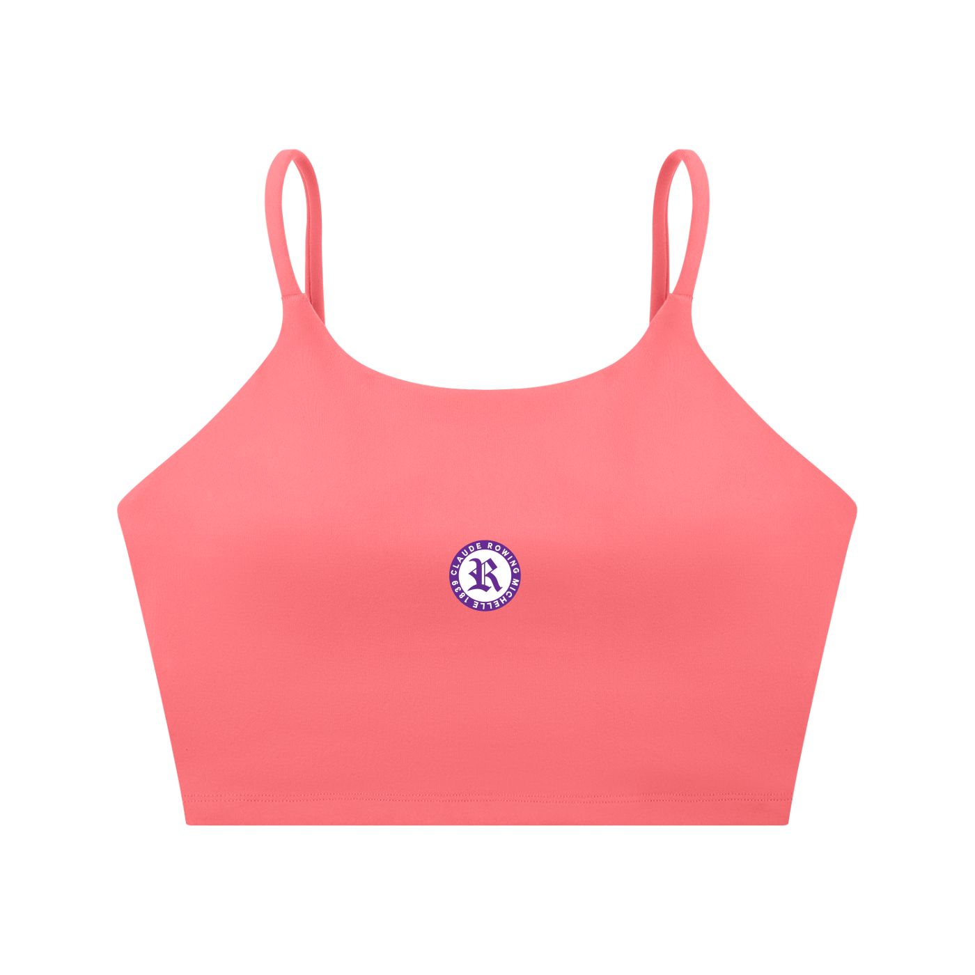 Rowing Logo Spaghetti Strap Yoga Sports Bra