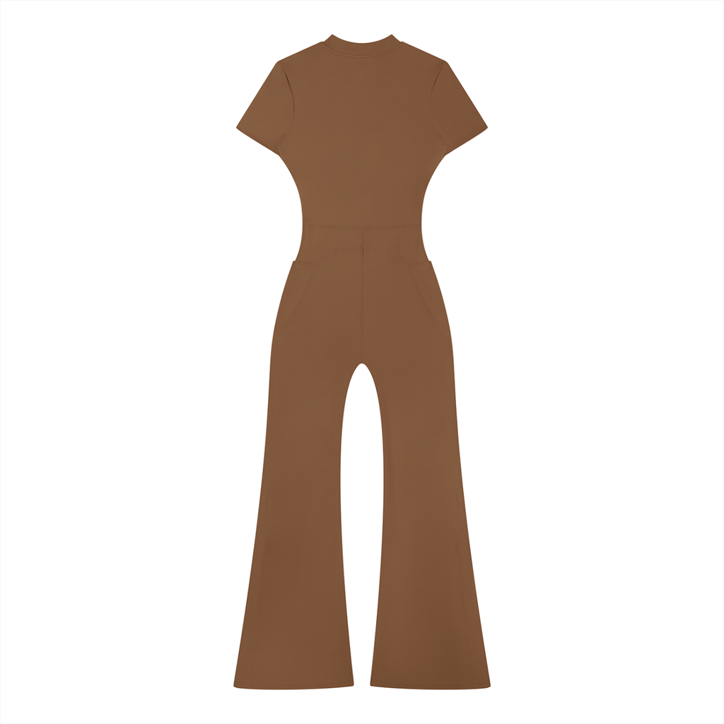 Oak Bluffs Women’s Tight Flared Leg Quarter-Zip Jumpsuit