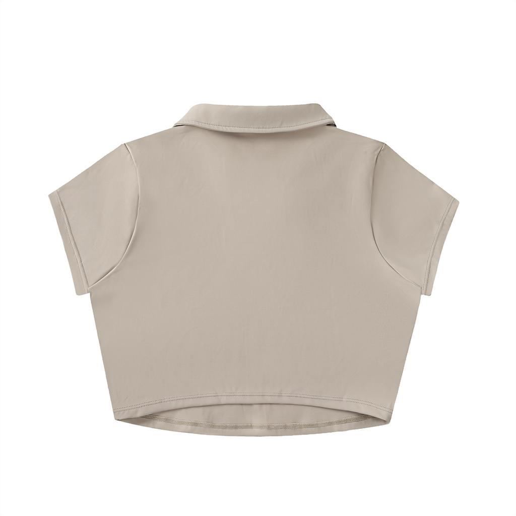 Rowing Logo V-Neck Lapel Crop Top