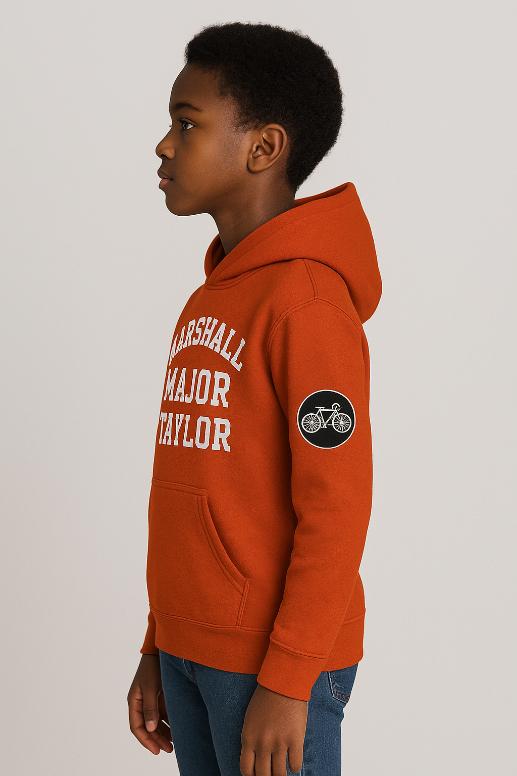 Marshall Major Taylor Kid Hoodie - Rowing by Claude Michelle 