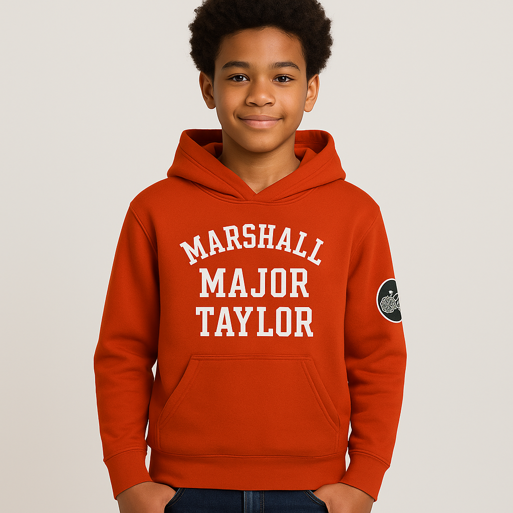 Marshall Major Taylor Kid Hoodie - Rowing by Claude Michelle 