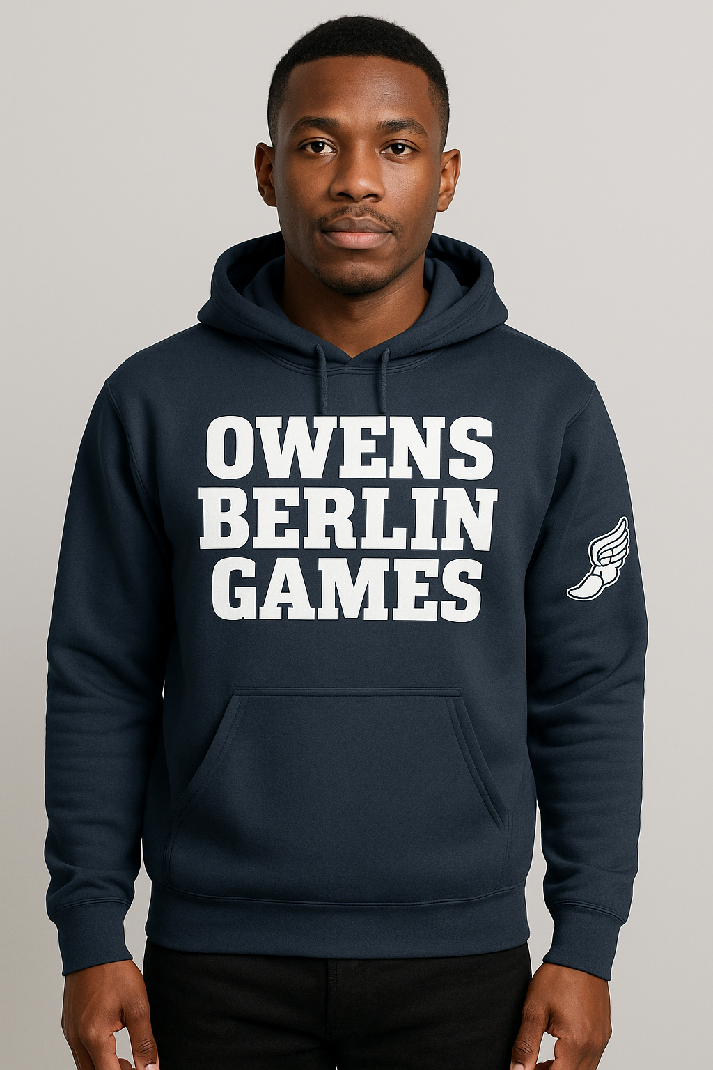 Owens Berlin Games Tribute Hoodie - Rowing by Claude Michelle 