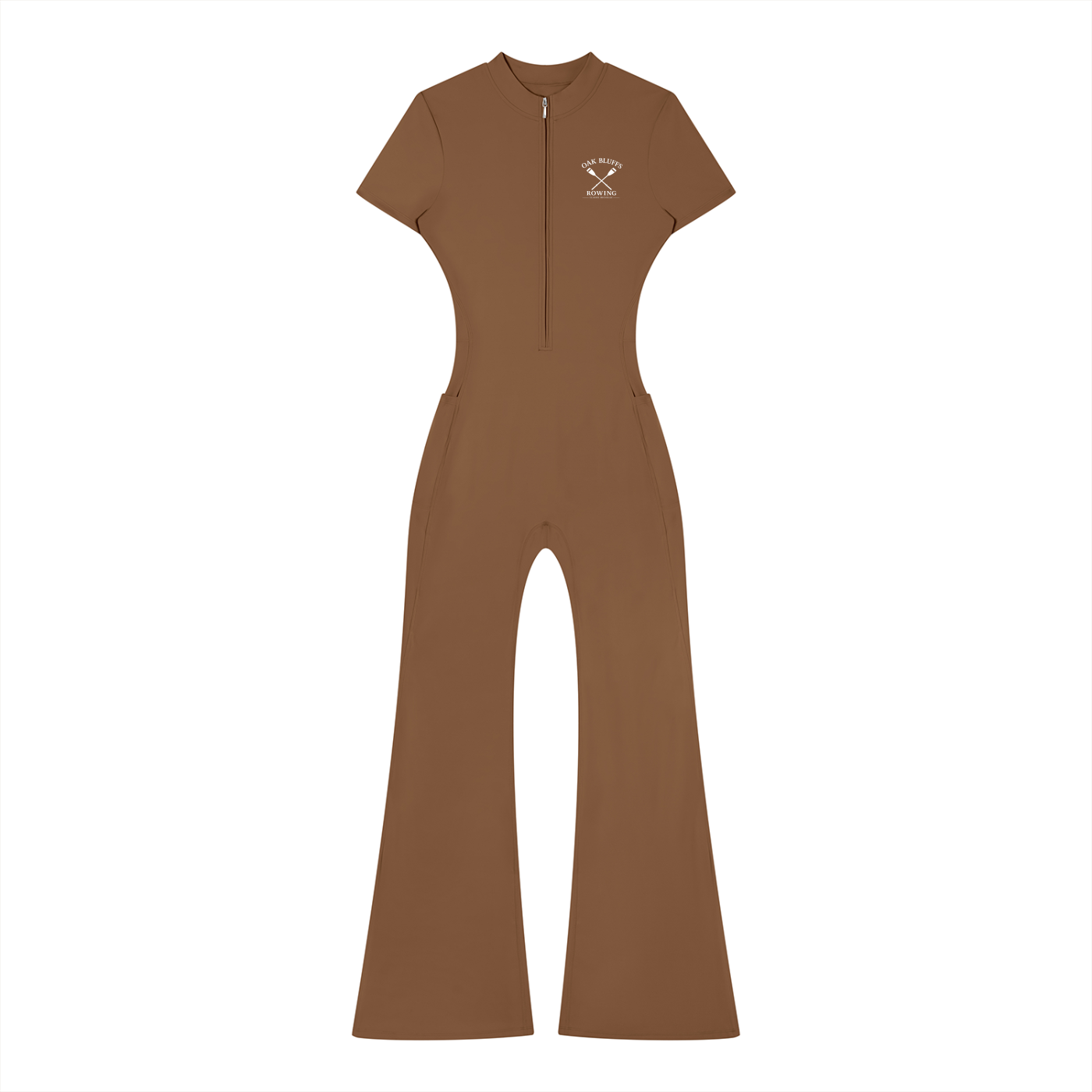 Oak Bluffs Women’s Tight Flared Leg Quarter-Zip Jumpsuit
