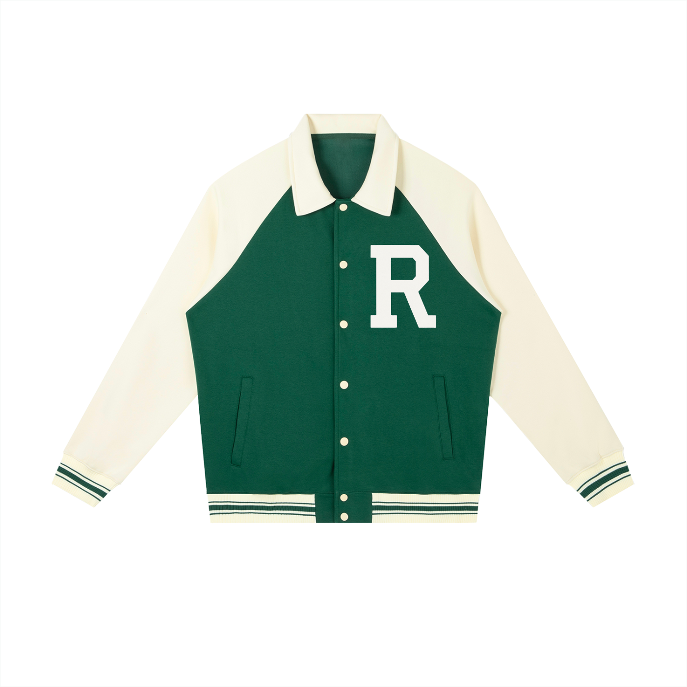 Rowing Contrast Raglan Sleeve Baseball Jacket