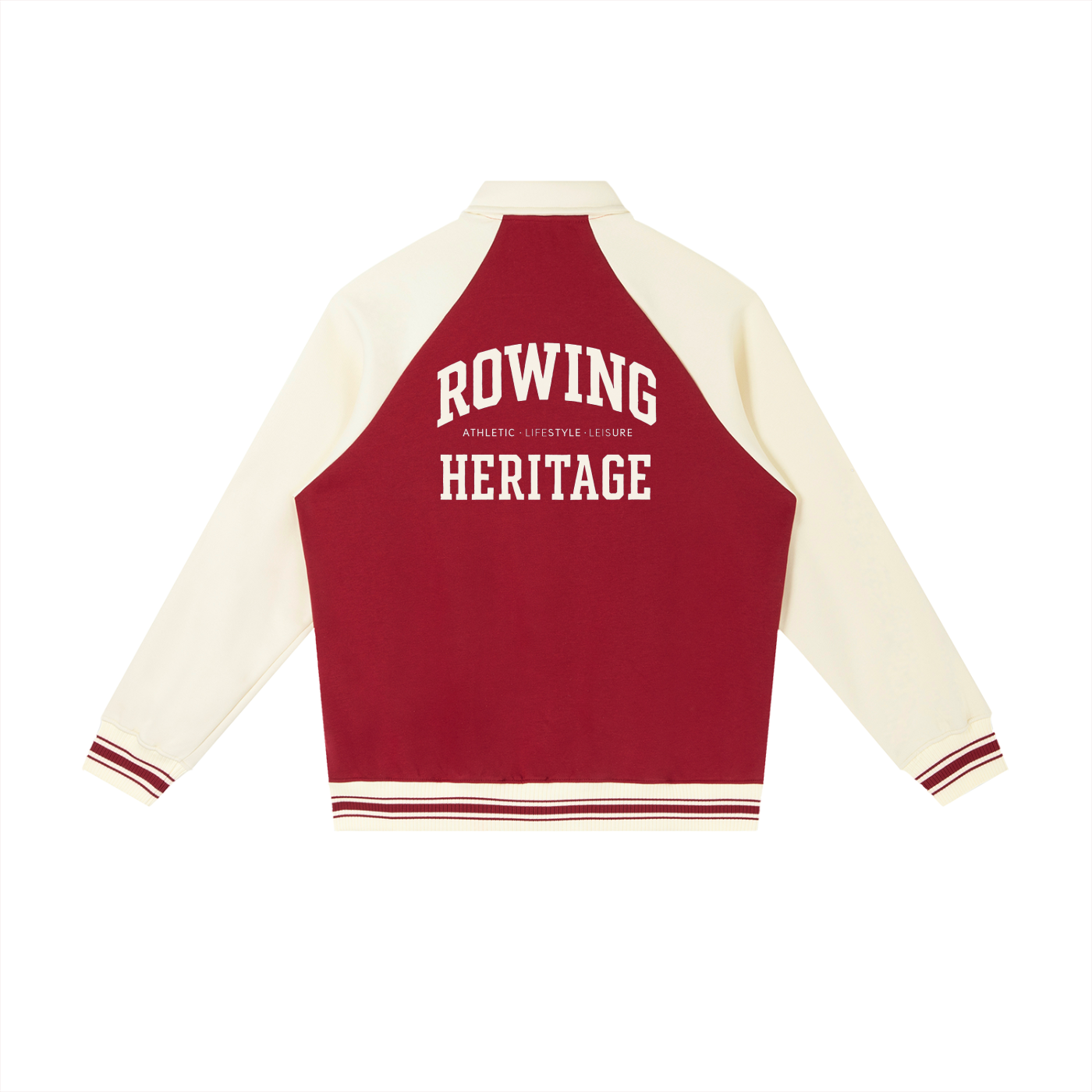 Rowing Contrast Raglan Sleeve Baseball Jacket