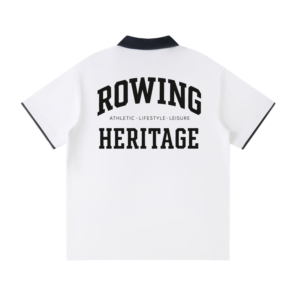 Rowing Heritage Contrast Collar Raglan Polo Shirt