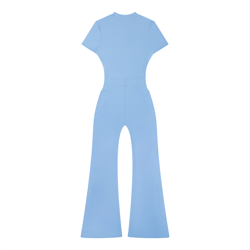 Oak Bluffs Women’s Tight Flared Leg Quarter-Zip Jumpsuit