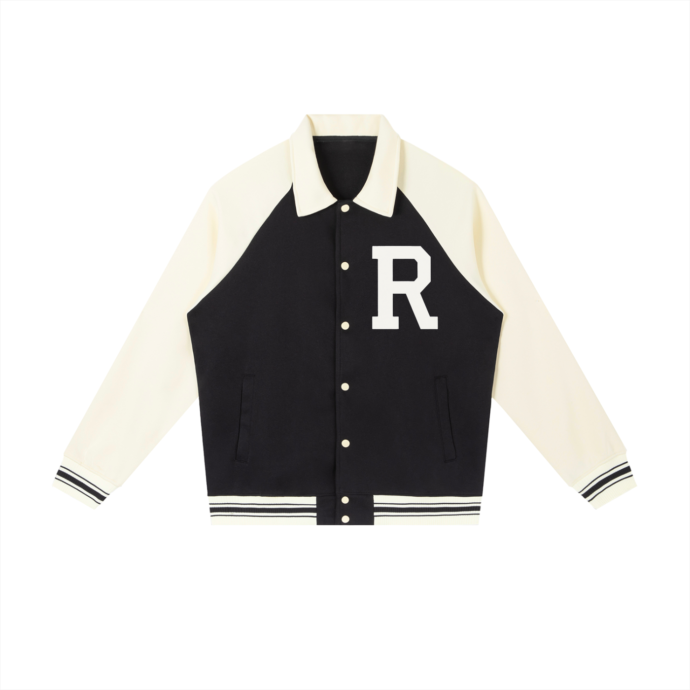 Rowing Contrast Raglan Sleeve Baseball Jacket