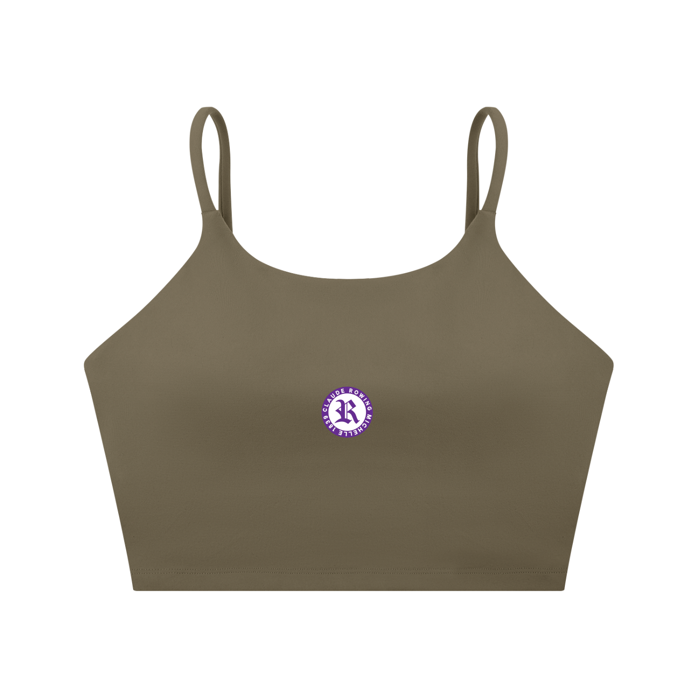 Rowing Logo Spaghetti Strap Yoga Sports Bra