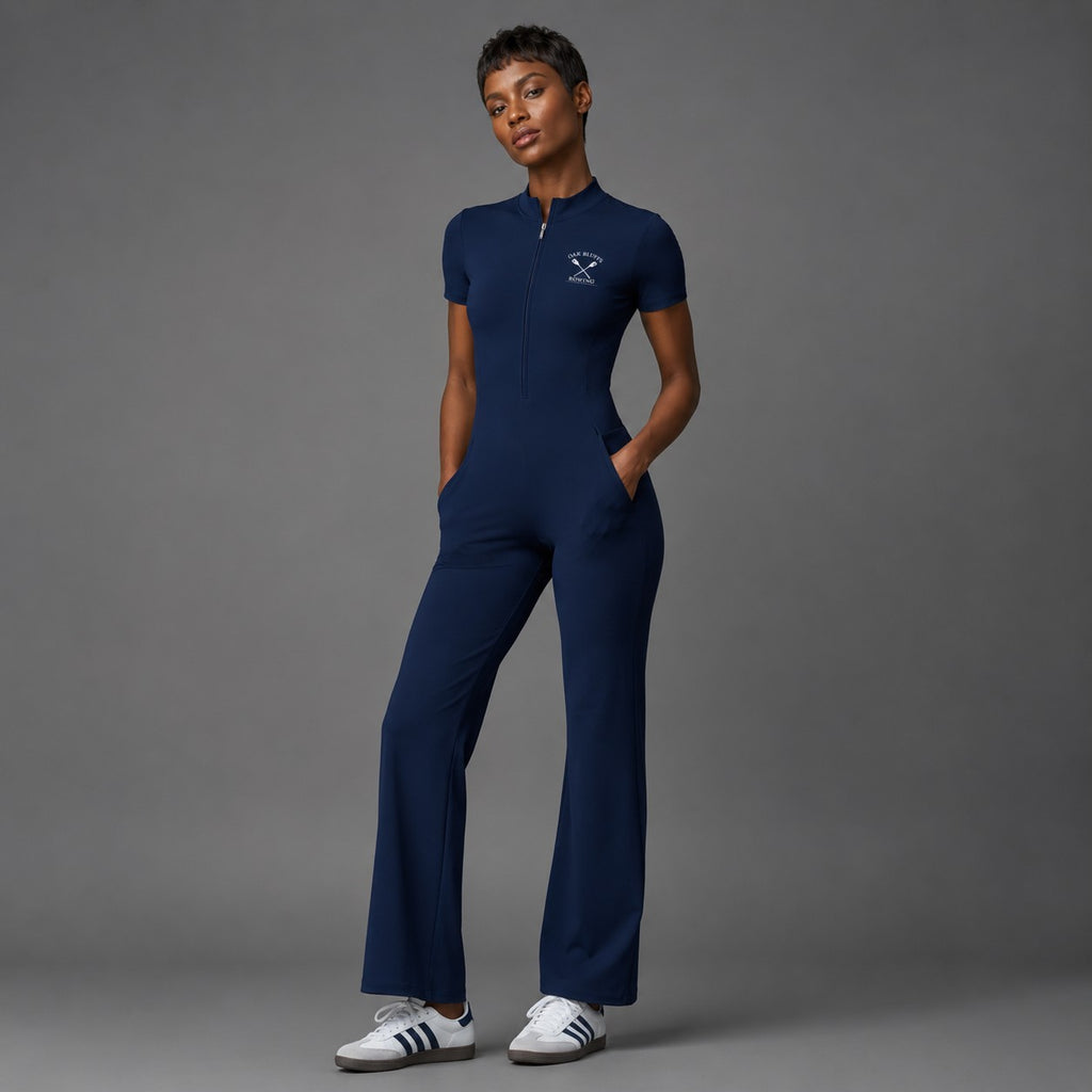 Oak Bluffs Women’s Tight Flared Leg Quarter-Zip Jumpsuit